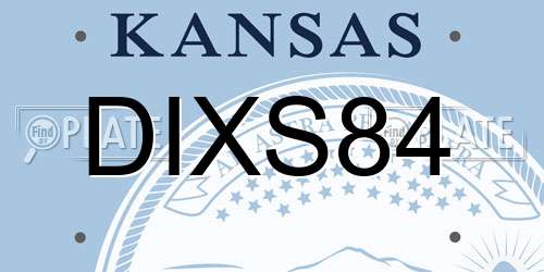 DIXS84 Kansas License Plate