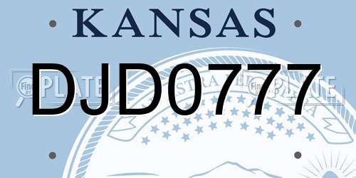DJD0777 Kansas License Plate