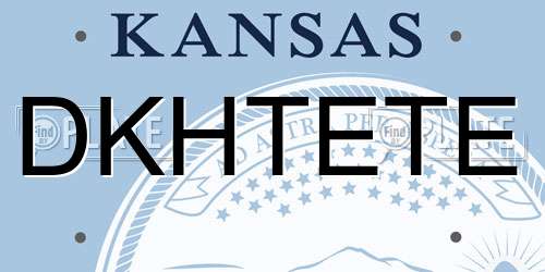 DKHTETE Kansas License Plate