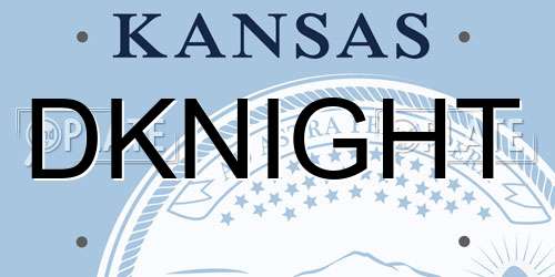 DKNIGHT Kansas License Plate