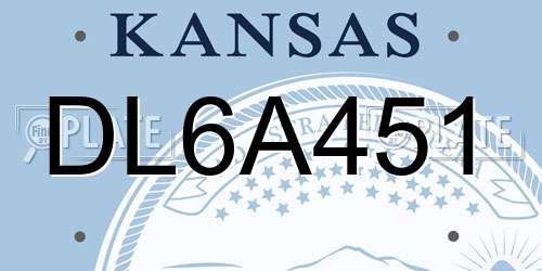 DL6A451 Kansas License Plate
