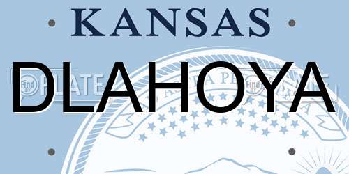 DLAHOYA Kansas License Plate