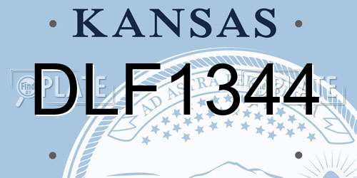 DLF1344 Kansas License Plate
