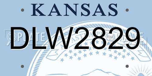 DLW2829 Kansas License Plate