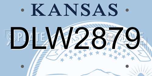 DLW2879 Kansas License Plate