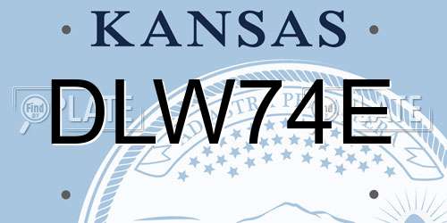DLW74E Kansas License Plate