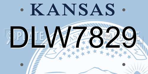 DLW7829 Kansas License Plate