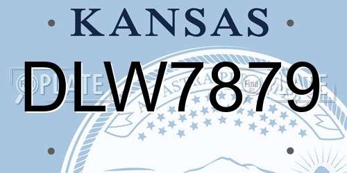 DLW7879 Kansas License Plate