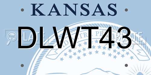 DLWT43 Kansas License Plate