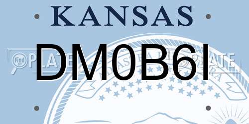 DM0B6I Kansas License Plate