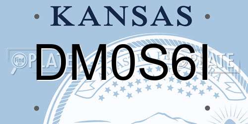 DM0S6I Kansas License Plate