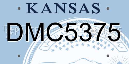 DMC5375 Kansas License Plate