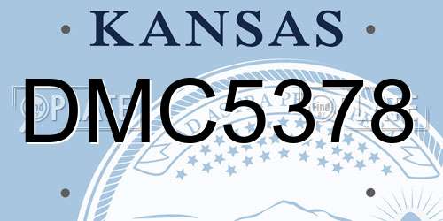 DMC5378 Kansas License Plate