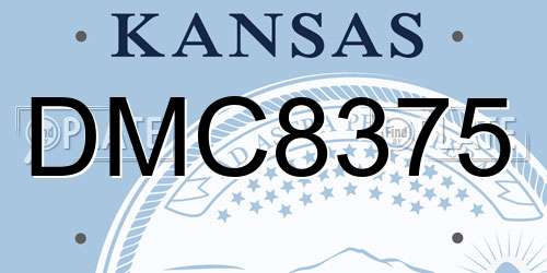 DMC8375 Kansas License Plate