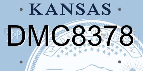 DMC8378 Kansas License Plate