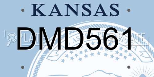 DMD561 Kansas License Plate