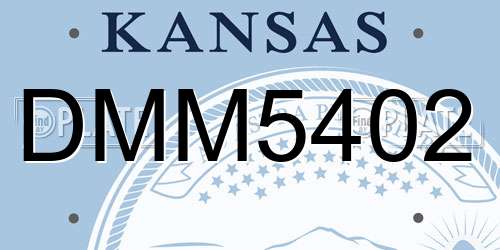 DMM5402 Kansas License Plate
