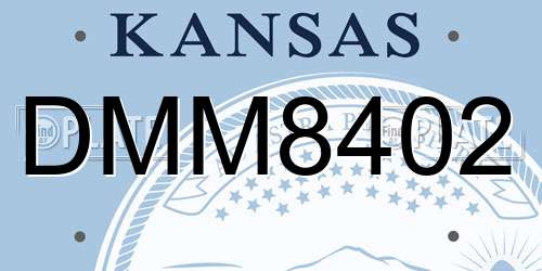 DMM8402 Kansas License Plate