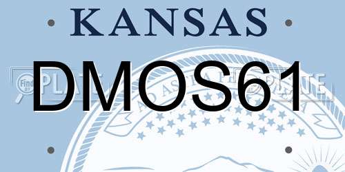 DMOS61 Kansas License Plate