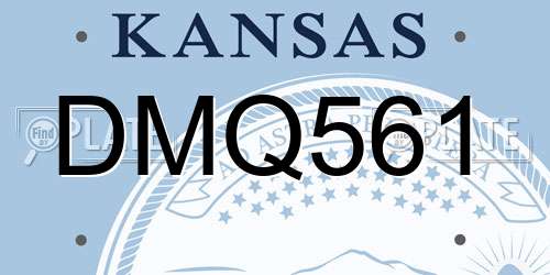 DMQ561 Kansas License Plate