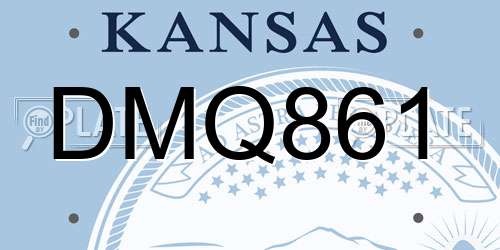 DMQ861 Kansas License Plate