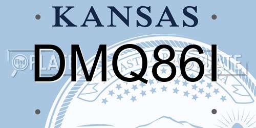 DMQ86I Kansas License Plate