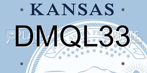 DMQL33 Kansas License Plate