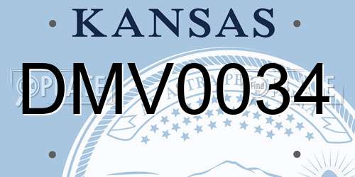 DMV0034 Kansas License Plate