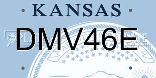 DMV46E Kansas License Plate