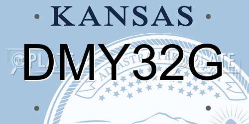 DMY32G Kansas License Plate
