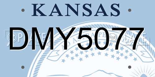 DMY5077 Kansas License Plate