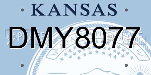 DMY8077 Kansas License Plate