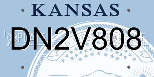 DN2V808 Kansas License Plate