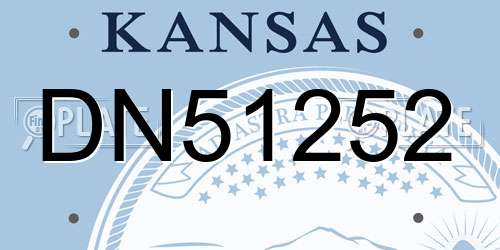 DN51252 Kansas License Plate
