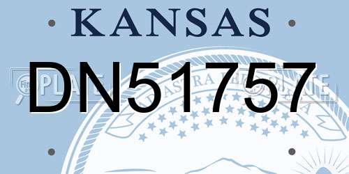 DN51757 Kansas License Plate