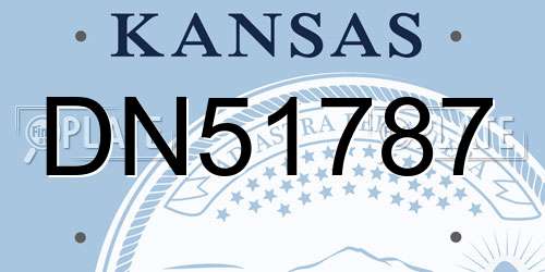 DN51787 Kansas License Plate