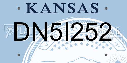 DN5I252 Kansas License Plate