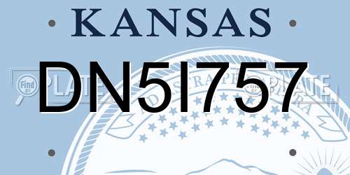 DN5I757 Kansas License Plate