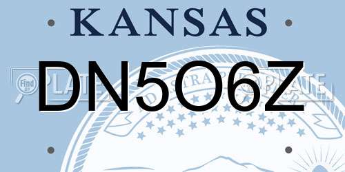 DN5O6Z Kansas License Plate