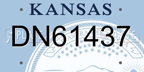 DN61437 Kansas License Plate