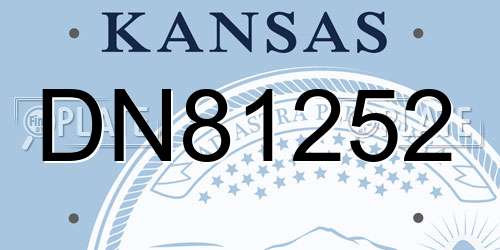 DN81252 Kansas License Plate