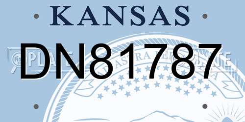 DN81787 Kansas License Plate