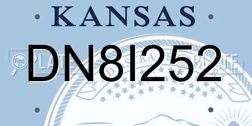 DN8I252 Kansas License Plate