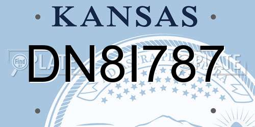 DN8I787 Kansas License Plate