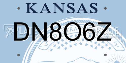 DN8O6Z Kansas License Plate