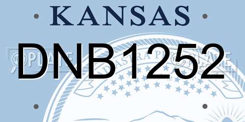 DNB1252 Kansas License Plate