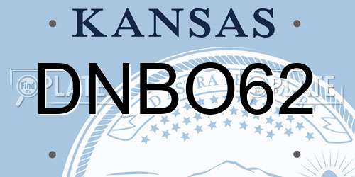 DNBO62 Kansas License Plate