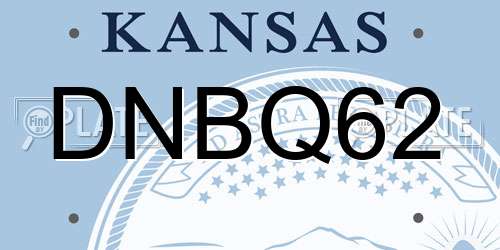 DNBQ62 Kansas License Plate
