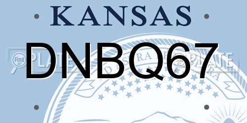 DNBQ67 Kansas License Plate