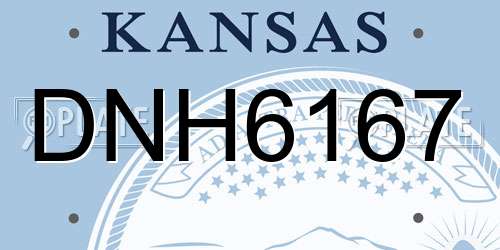 DNH6167 Kansas License Plate